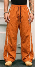 Orange Retro Baggy Track Pants