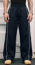 Dark Blue Retro Baggy Track Pants