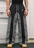 Black and Gray Retro Baggy Track Pants