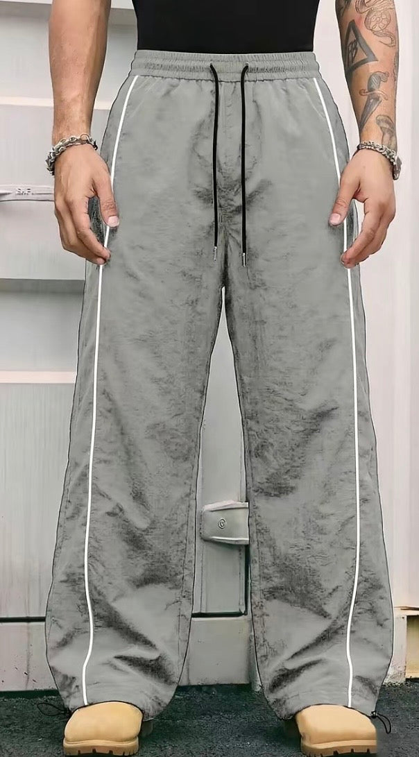 Grey Retro Baggy Track Pants